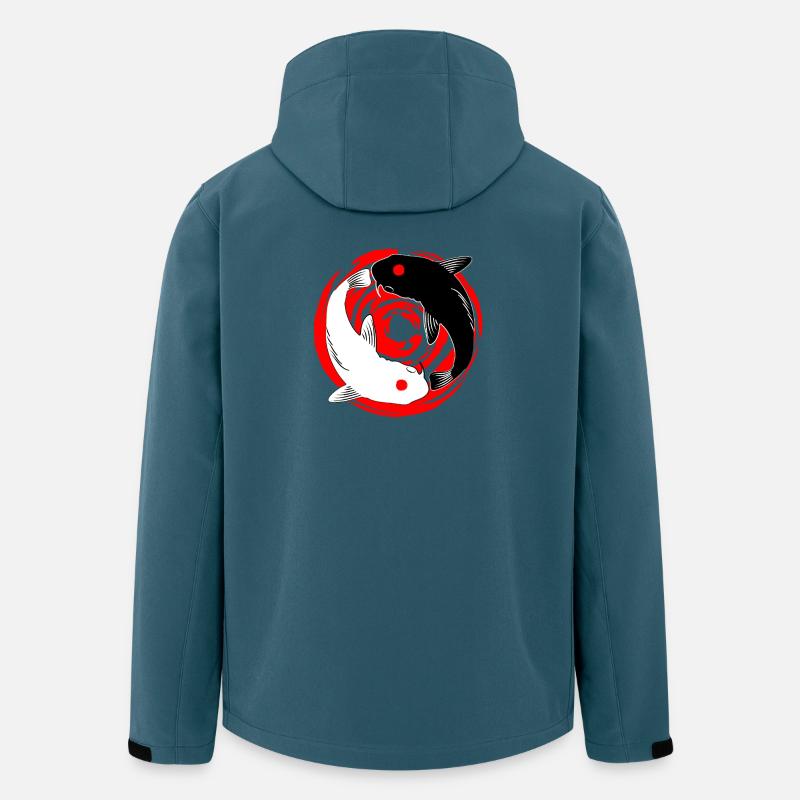 Koi YinYang - Recycelte Männer Softshell-Jacke von Stanley/Stella - Dunkles Petrol