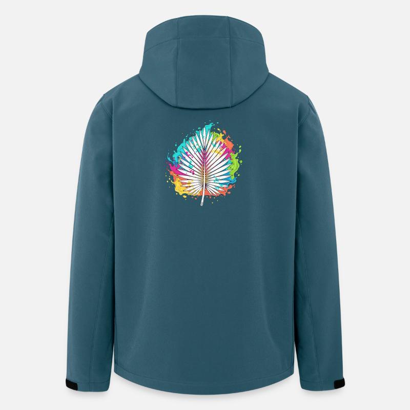 Bunte Palmenfächer Farbexplosion - Recycelte Männer Softshell-Jacke von Stanley/Stella - Dunkles Petrol