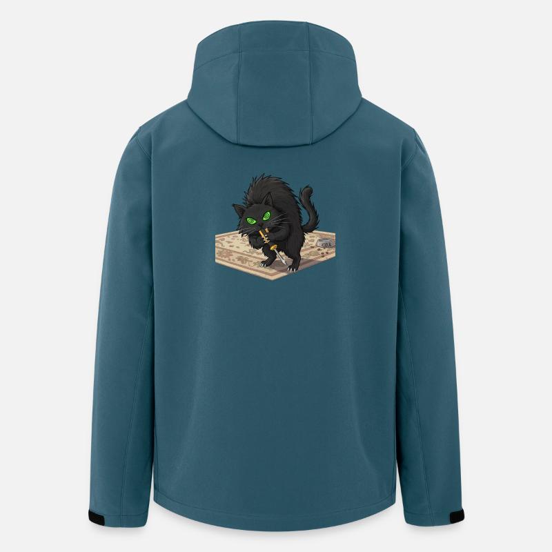 Chat agressif sur tapis persan - Veste softshell homme en polyester recyclé Stanley/Stella - bleu pétrole foncé