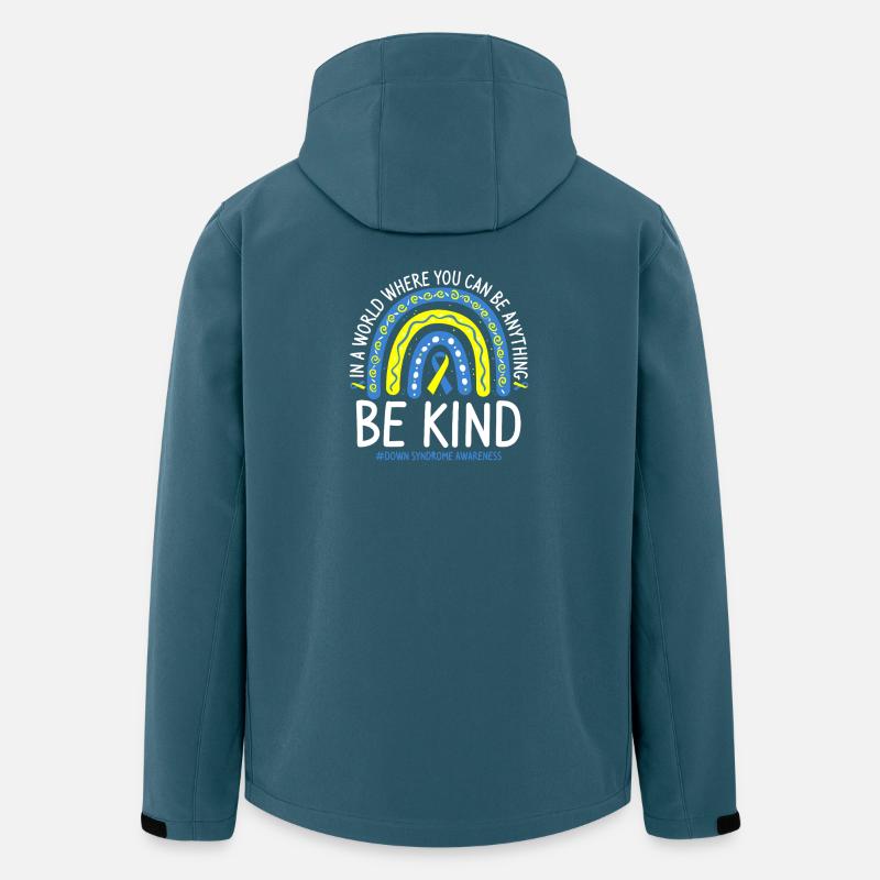 Sei freundlich, Regenbogenbewusstsein - Recycelte Männer Softshell-Jacke von Stanley/Stella - Dunkles Petrol