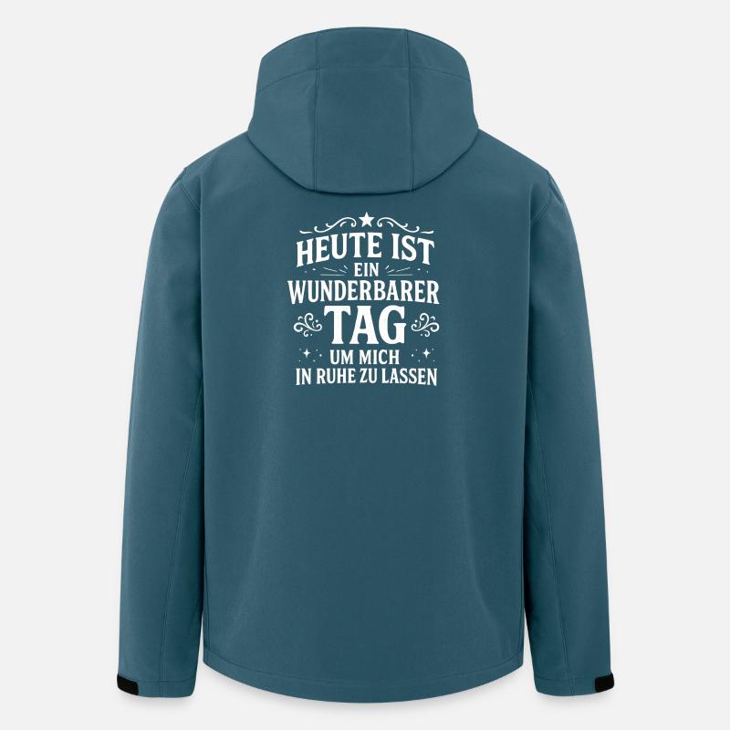 Lass mich in Ruhe Statement Spruch - Recycelte Männer Softshell-Jacke von Stanley/Stella - Dunkles Petrol