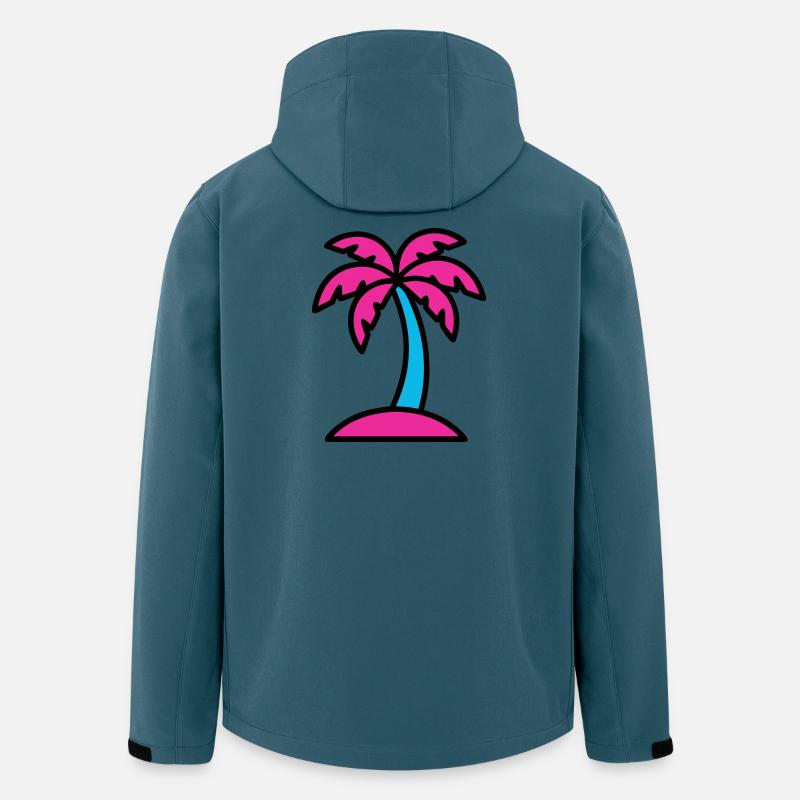 Neon Palm Tree 90s Vaporwave - Men’s Recycled Softshell Jacket by Stanley/Stella - stargazer