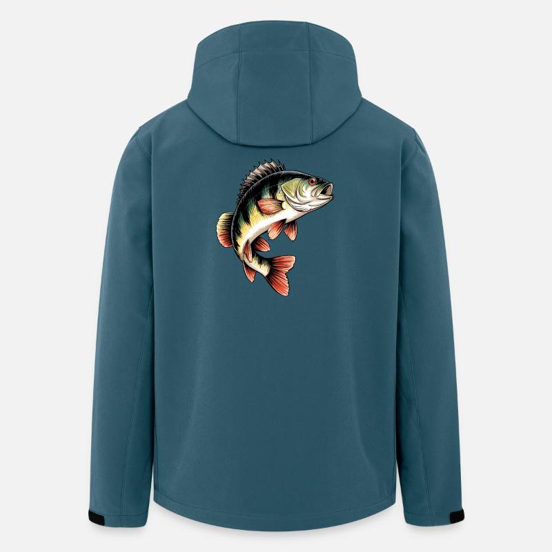 Motif de perche - Veste softshell homme en polyester recyclé Stanley/Stella - bleu pétrole foncé