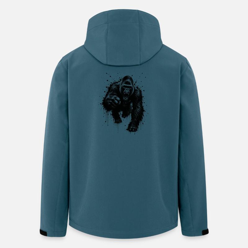 Dark Gorilla Spray Print - Veste softshell homme en polyester recyclé Stanley/Stella - bleu pétrole foncé