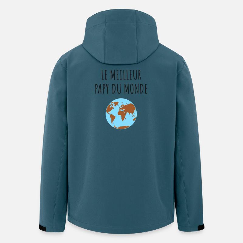 Meilleur Papy Globe - Veste softshell homme en polyester recyclé Stanley/Stella - bleu pétrole foncé