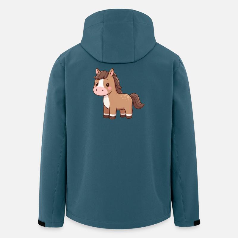 Niedliches Pferd Pferdchen Geschenk Reiter - Recycelte Männer Softshell-Jacke von Stanley/Stella - Dunkles Petrol