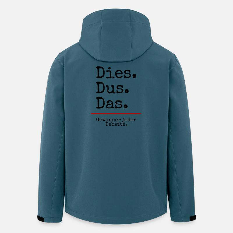 Dies Dus Das Debatte (weiß) - Recycelte Männer Softshell-Jacke von Stanley/Stella - Dunkles Petrol