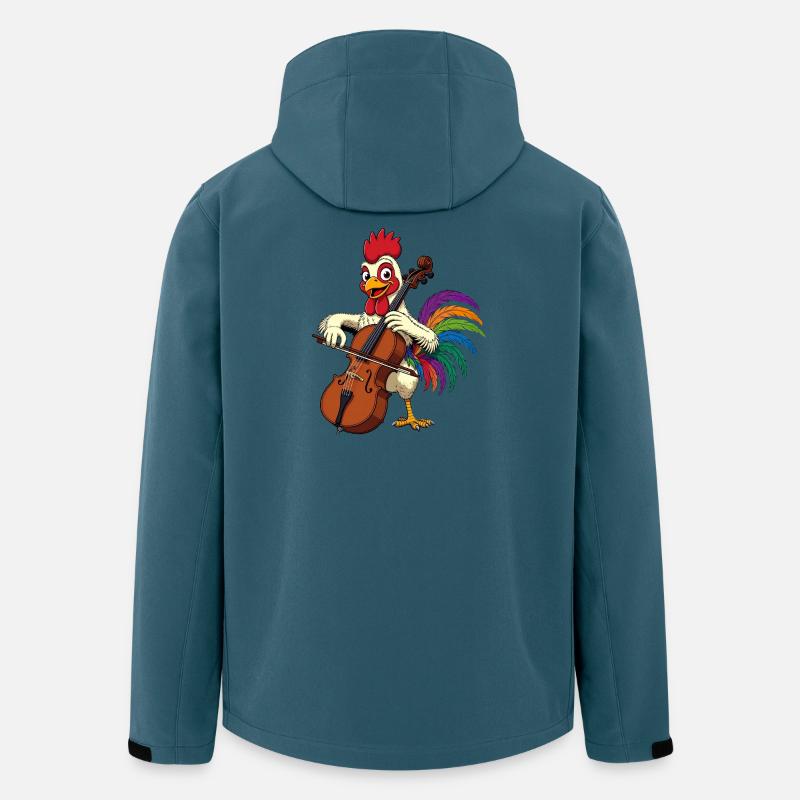 Coq avec violoncelle - Veste softshell homme en polyester recyclé Stanley/Stella - bleu pétrole foncé