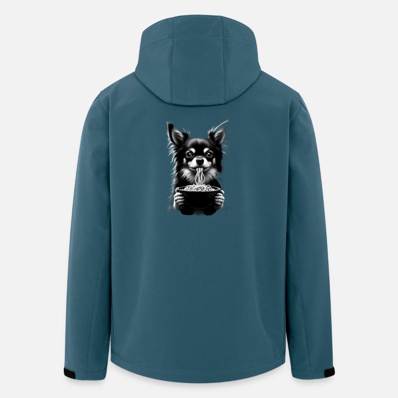 Chihuahua isst Ramen - Recycelte Männer Softshell-Jacke von Stanley/Stella - Dunkles Petrol