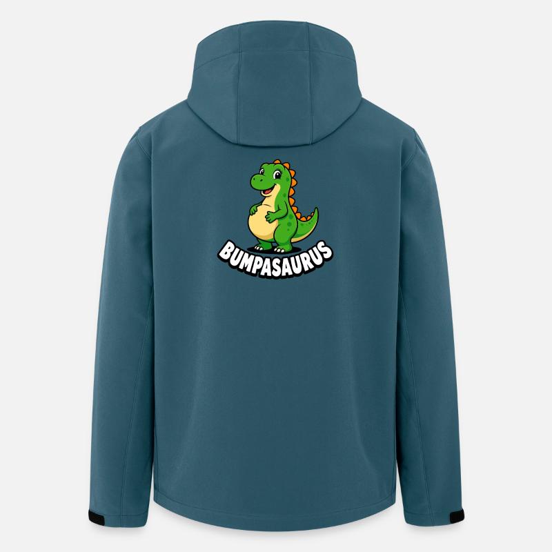 Grossesse de dinosaure Bumpasaurus enceinte - Veste softshell homme en polyester recyclé Stanley/Stella - bleu pétrole foncé