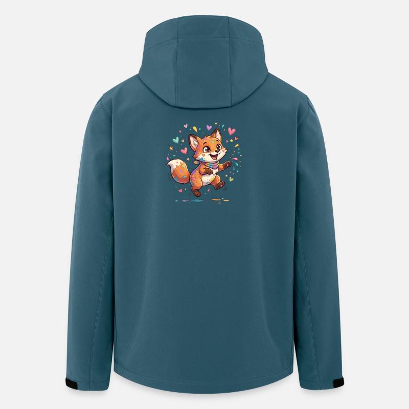 Adorable renard arc-en-ciel - Veste softshell homme en polyester recyclé Stanley/Stella - bleu pétrole foncé