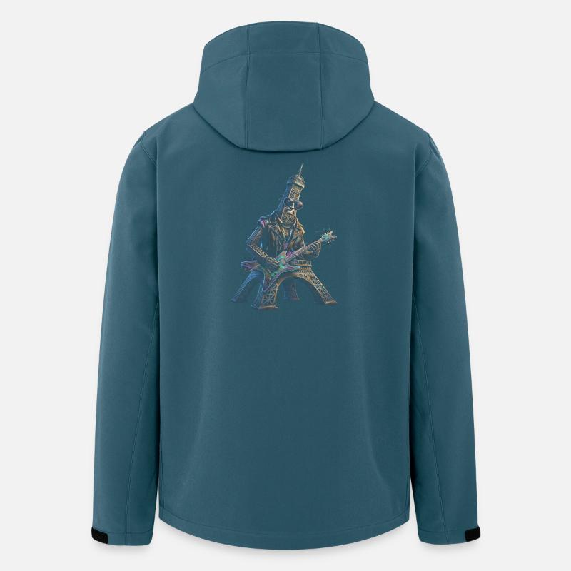 Eiffelturm spielt E-Gitarre - Recycelte Männer Softshell-Jacke von Stanley/Stella - Dunkles Petrol