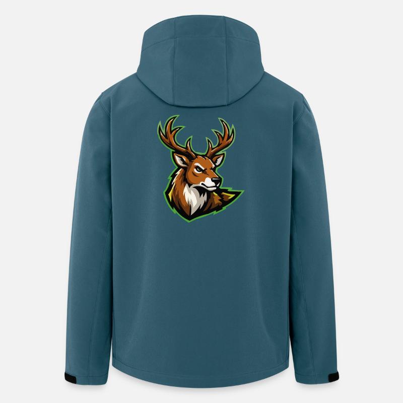 Wilder Hirschkopf Cartoon Stil - Recycelte Männer Softshell-Jacke von Stanley/Stella - Dunkles Petrol