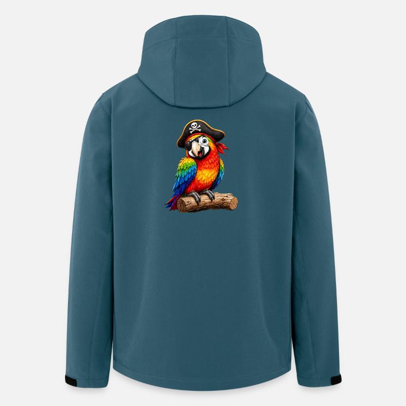 Piratenpapagei Regenbogenfeder - Recycelte Männer Softshell-Jacke von Stanley/Stella - Dunkles Petrol