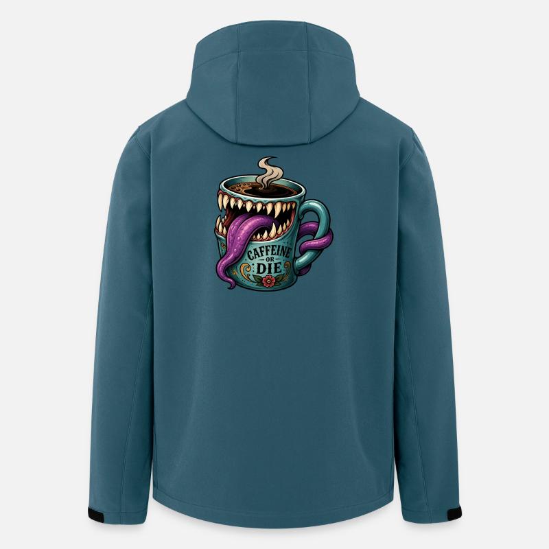 Monster-Mimic Kaffee-Koffein-Humor-Tasse - Recycelte Männer Softshell-Jacke von Stanley/Stella - Dunkles Petrol