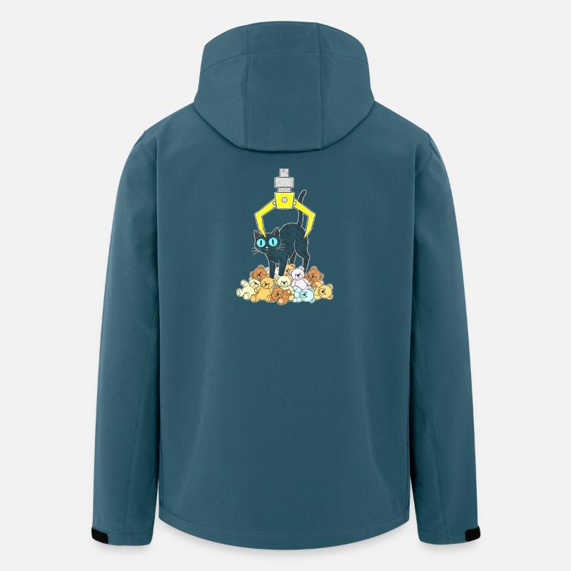 Schwarze Katze unter gelber Kralle - Recycelte Männer Softshell-Jacke von Stanley/Stella - Dunkles Petrol