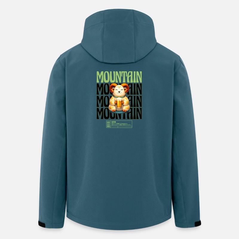 Biertrinkender Bergramm Motiv - Recycelte Männer Softshell-Jacke von Stanley/Stella - Dunkles Petrol