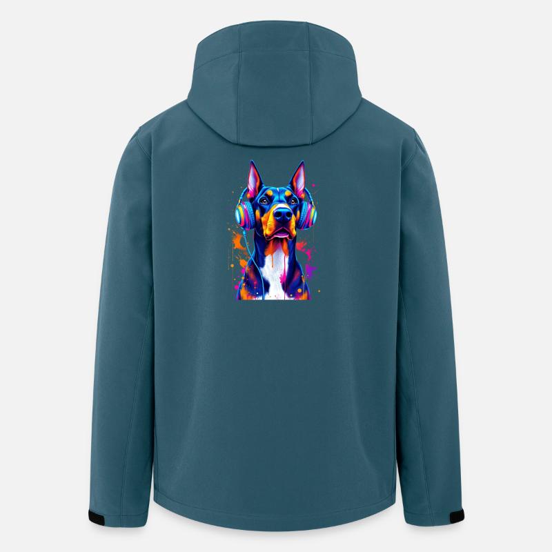 Doberman with headphones - Men’s Recycled Softshell Jacket by Stanley/Stella - stargazer