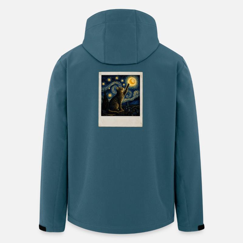 Sternenkatze im Nachtstil - Recycelte Männer Softshell-Jacke von Stanley/Stella - Dunkles Petrol