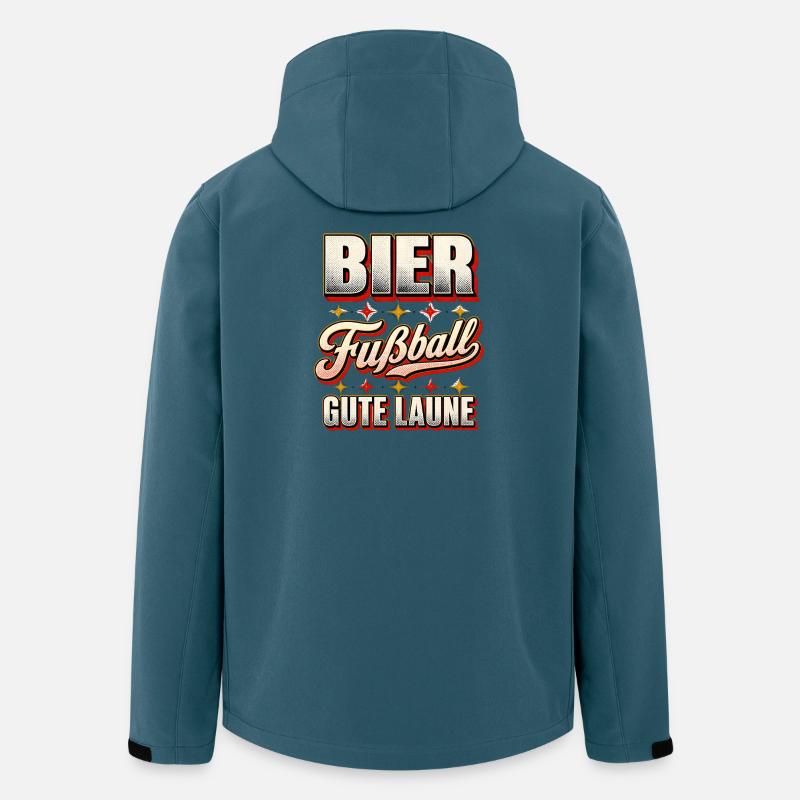 Bier Fußball Gute Laune - Recycelte Männer Softshell-Jacke von Stanley/Stella - Dunkles Petrol