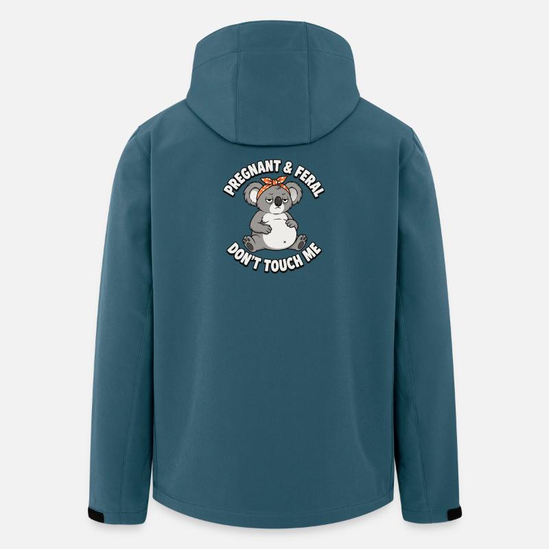 Schwangere und wilde Koala-Schwangerschaft: Finger - Recycelte Männer Softshell-Jacke von Stanley/Stella - Dunkles Petrol