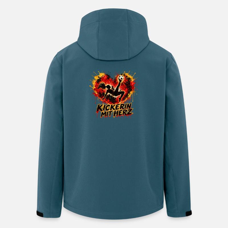 Kickerin mit Herz - Recycelte Männer Softshell-Jacke von Stanley/Stella - Dunkles Petrol