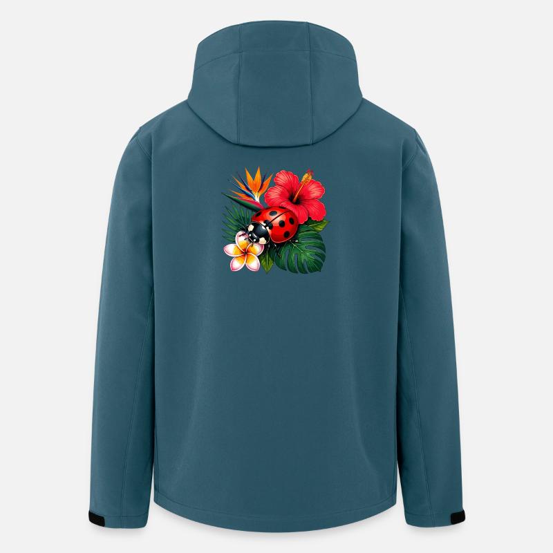 Tropical ladybug in hibiscus - Men’s Recycled Softshell Jacket by Stanley/Stella - stargazer