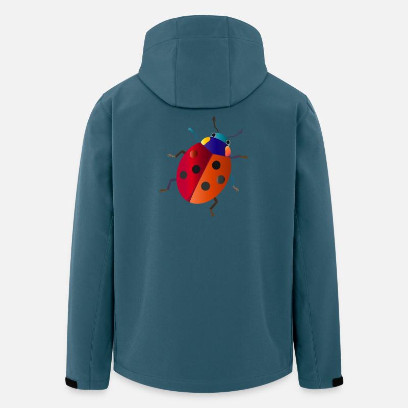 Bunter Marienkäfer Cartoon Stil  - Recycelte Männer Softshell-Jacke von Stanley/Stella - Dunkles Petrol