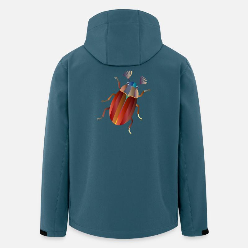 Bunter Maikäfer Retro Stil - Recycelte Männer Softshell-Jacke von Stanley/Stella - Dunkles Petrol
