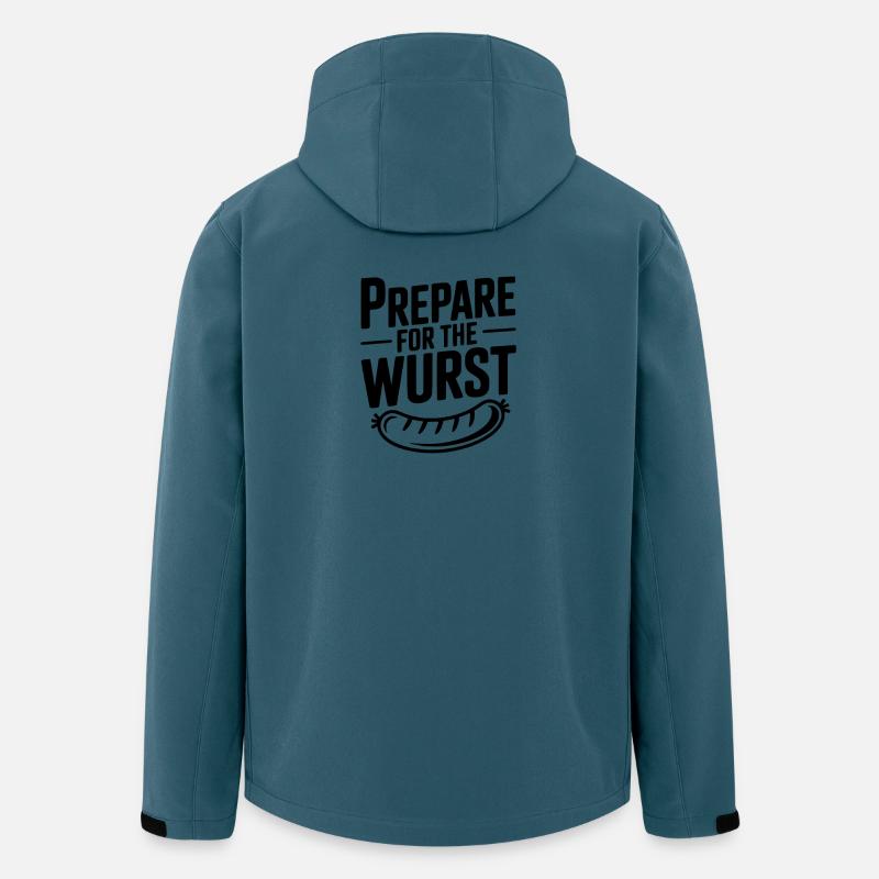 Préparez-vous à la Wurst - Veste softshell homme en polyester recyclé Stanley/Stella - bleu pétrole foncé