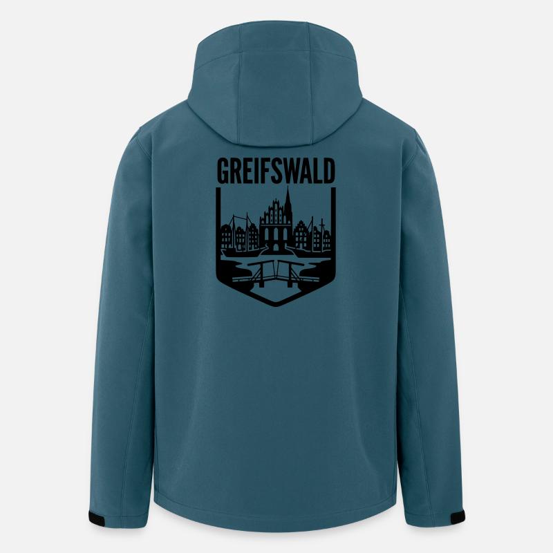 Greifswald Silhouette Wahrzeichen - Recycelte Männer Softshell-Jacke von Stanley/Stella - Dunkles Petrol