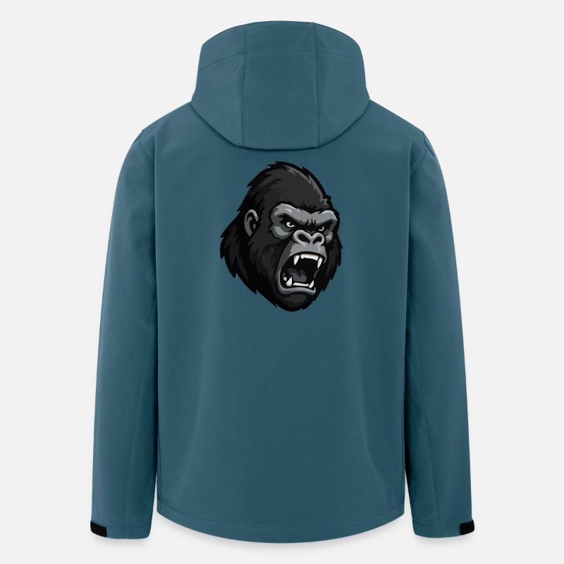 Raging Gorilla Head Graphic - Men’s Recycled Softshell Jacket by Stanley/Stella - stargazer