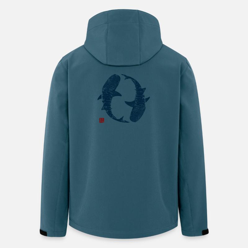 Walhai Kreis - Recycelte Männer Softshell-Jacke von Stanley/Stella - Dunkles Petrol