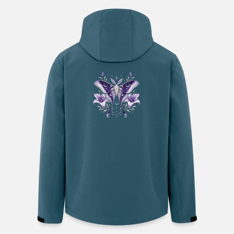 Lila Mondstern Motte - Recycelte Männer Softshell-Jacke von Stanley/Stella - Dunkles Petrol
