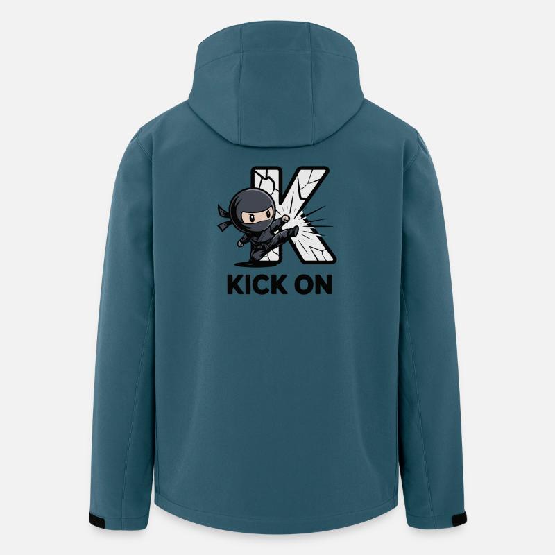 Ninja Kick Through K Logo - Veste softshell homme en polyester recyclé Stanley/Stella - bleu pétrole foncé