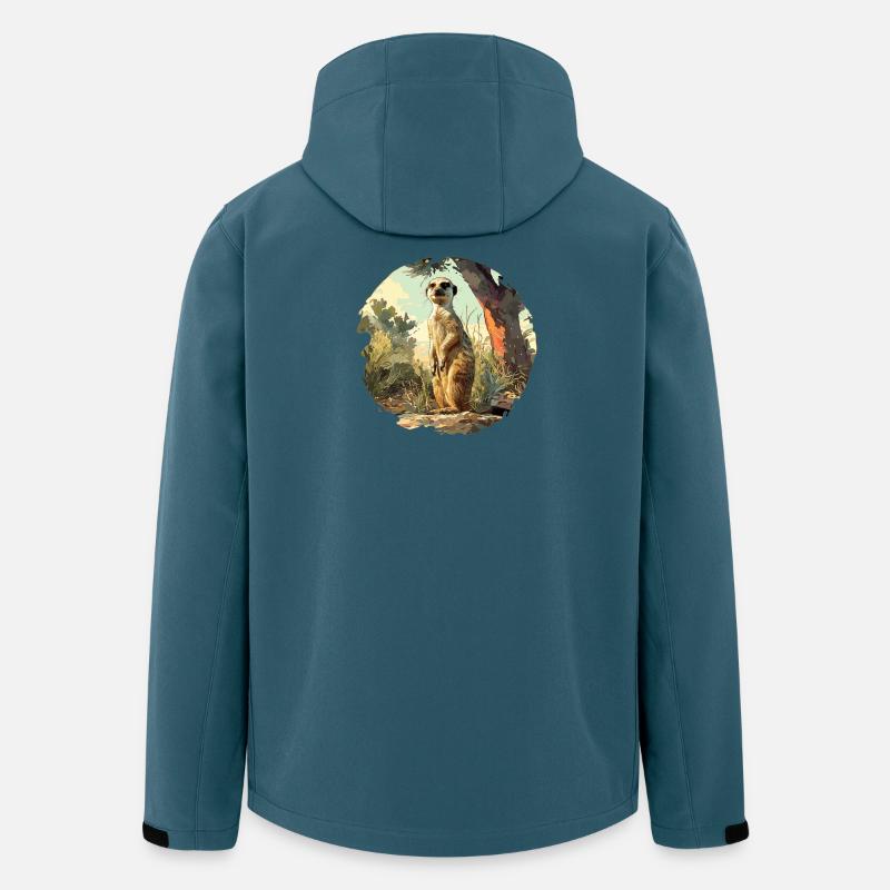 Meerkat Erdmännchen - Recycelte Männer Softshell-Jacke von Stanley/Stella - Dunkles Petrol