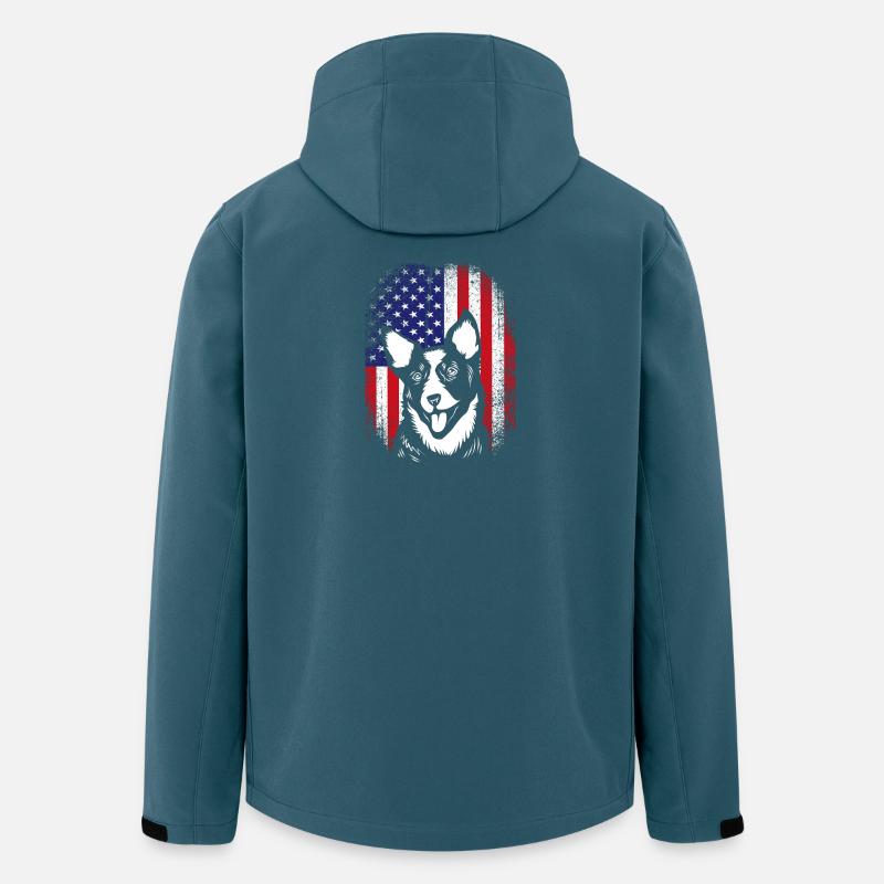 Bouvier australien chien - Veste softshell homme en polyester recyclé Stanley/Stella - bleu pétrole foncé