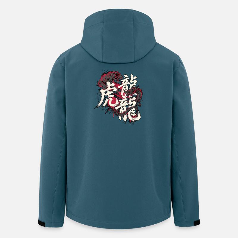 Kampfkunst Drache Tiger - Recycelte Männer Softshell-Jacke von Stanley/Stella - Dunkles Petrol