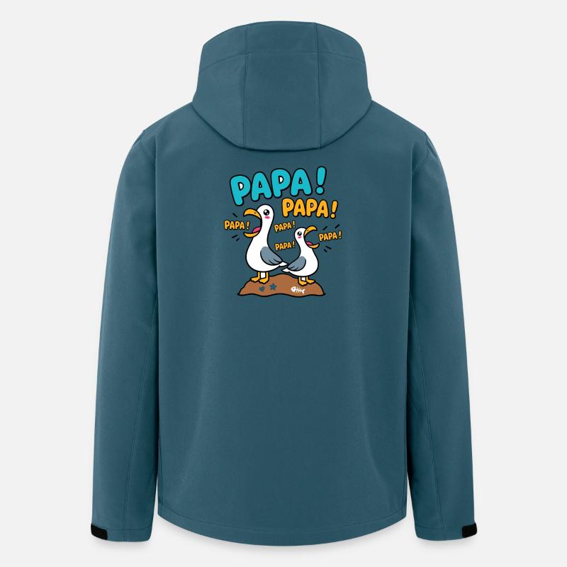PAPA MÖWE - Recycelte Männer Softshell-Jacke von Stanley/Stella - Dunkles Petrol