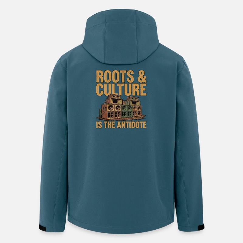 Roots Is The Antidote - Recycelte Männer Softshell-Jacke von Stanley/Stella - Dunkles Petrol