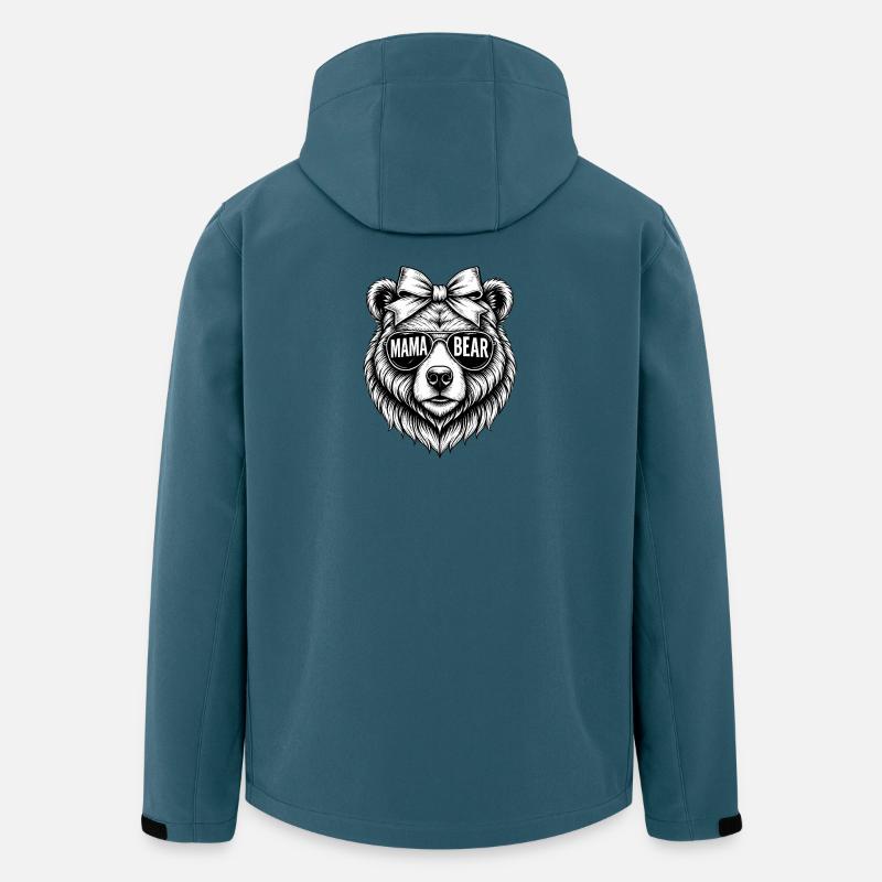 Mama Bear - Recycelte Männer Softshell-Jacke von Stanley/Stella - Dunkles Petrol