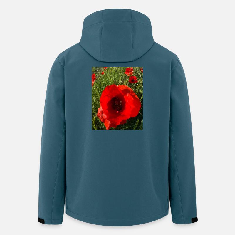 Coquelicots au soleil 🌺 - Veste softshell homme en polyester recyclé Stanley/Stella - bleu pétrole foncé
