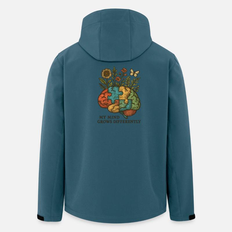 Gehirn-Puzzle wächst anders - Recycelte Männer Softshell-Jacke von Stanley/Stella - Dunkles Petrol