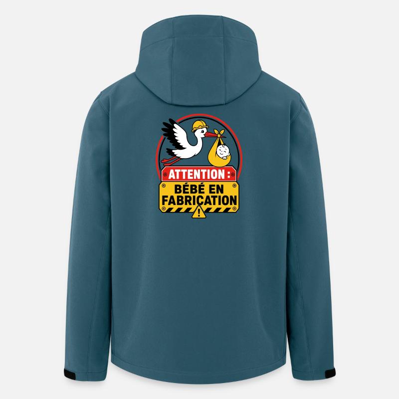 Attention Bébé en Fabrication - Veste softshell homme en polyester recyclé Stanley/Stella - bleu pétrole foncé