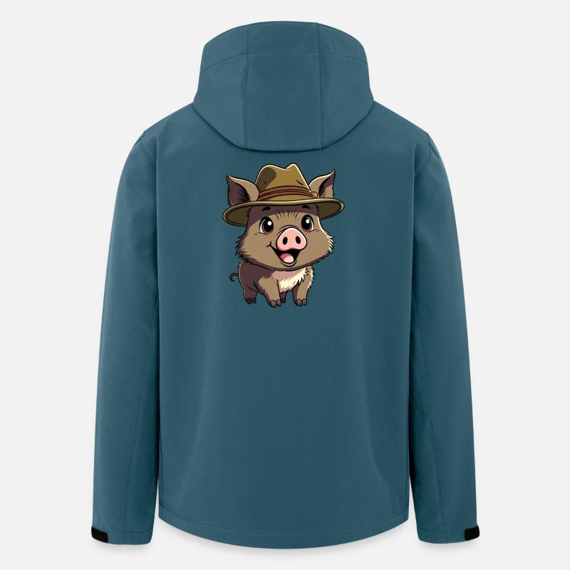 Wildschwein mit Hut - Recycelte Männer Softshell-Jacke von Stanley/Stella - Dunkles Petrol