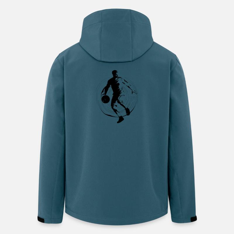 Conception de basket-ball - Veste softshell homme en polyester recyclé Stanley/Stella - bleu pétrole foncé