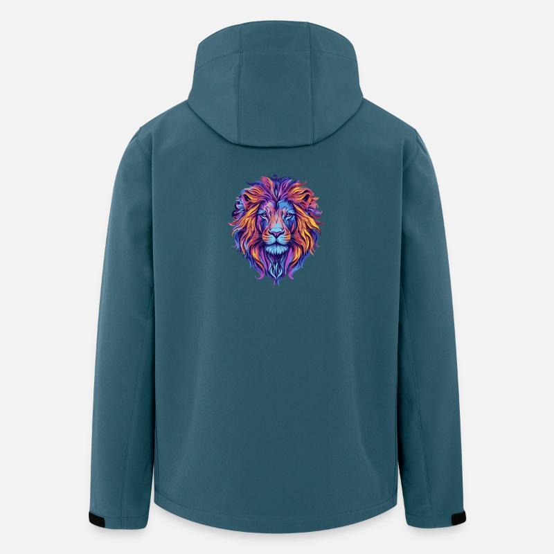 Löwe Bunt - Recycelte Männer Softshell-Jacke von Stanley/Stella - Dunkles Petrol