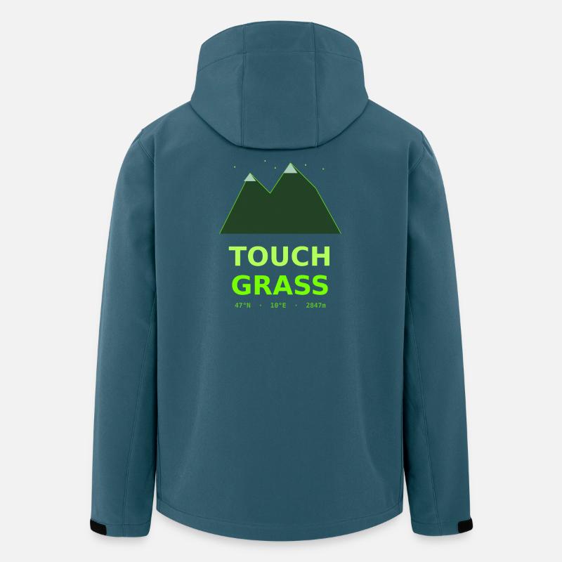 Neon Berge Touch Grass - Recycelte Männer Softshell-Jacke von Stanley/Stella - Dunkles Petrol