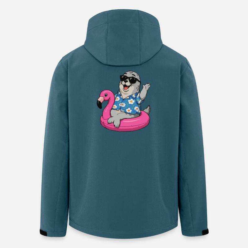 Robbe Hawaii Humor - Recycelte Männer Softshell-Jacke von Stanley/Stella - Dunkles Petrol