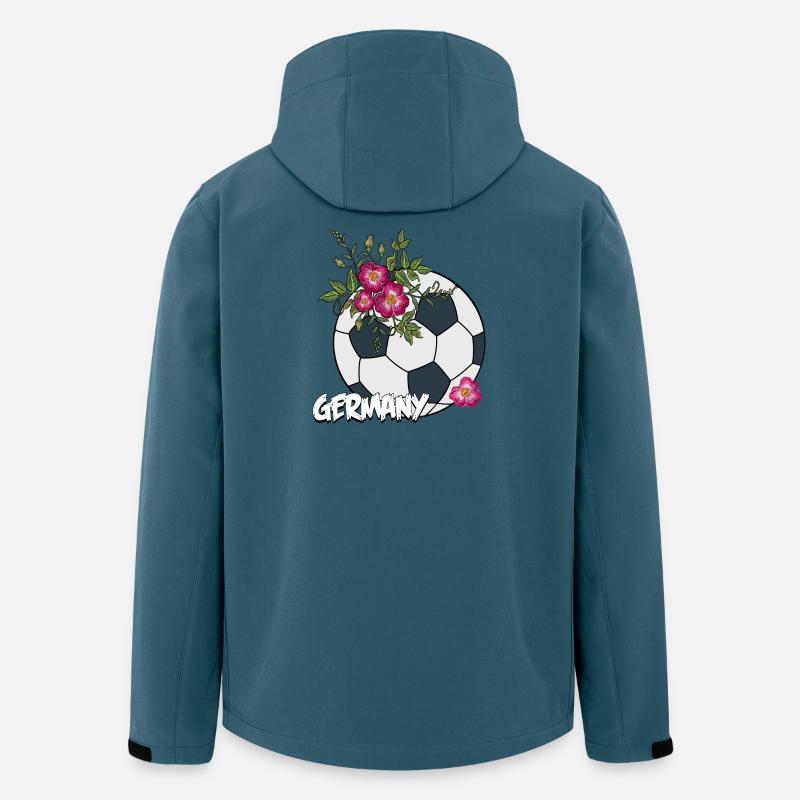 Fußball mit Rosen - Recycelte Männer Softshell-Jacke von Stanley/Stella - Dunkles Petrol